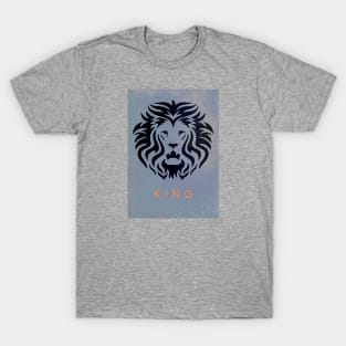 'KING' Lion Head - Black 'n' Blue T-Shirt